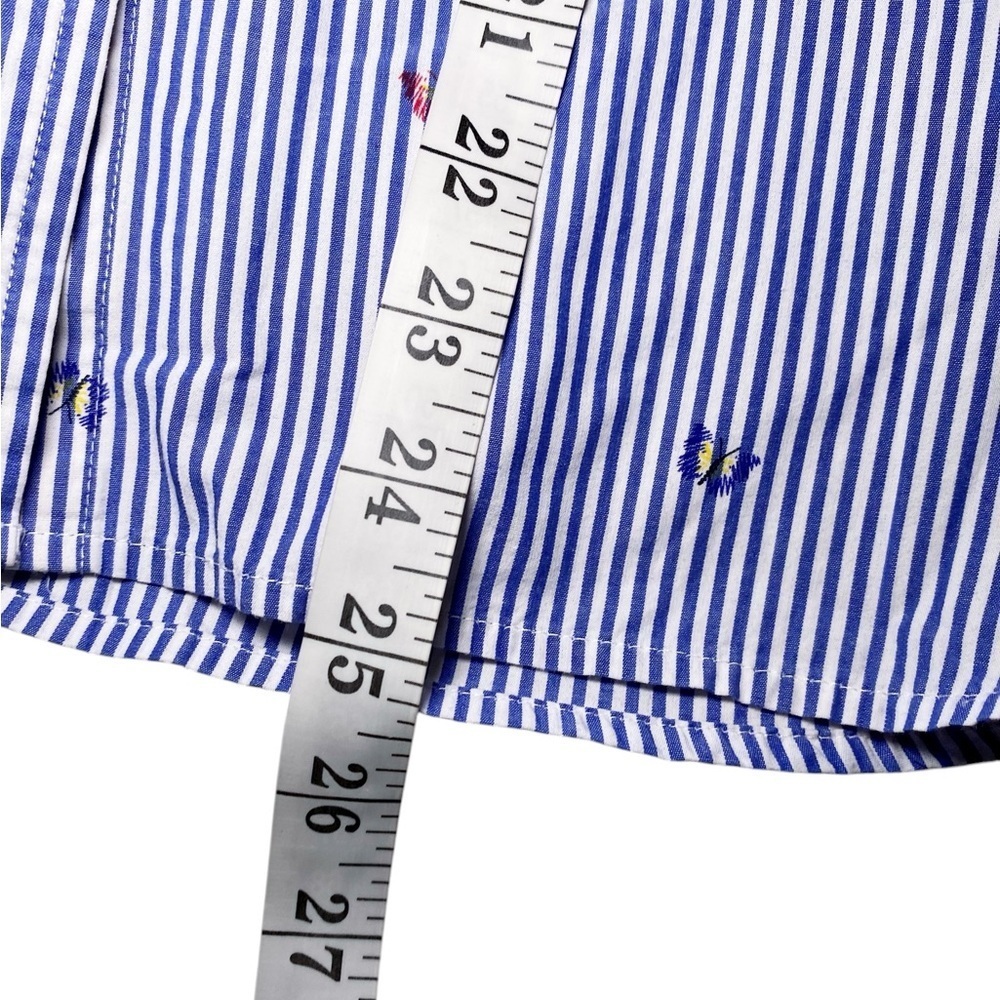 Talbots Blue and White Striped Button Down Long Sleeve Shirt - Picture 12 of 12
